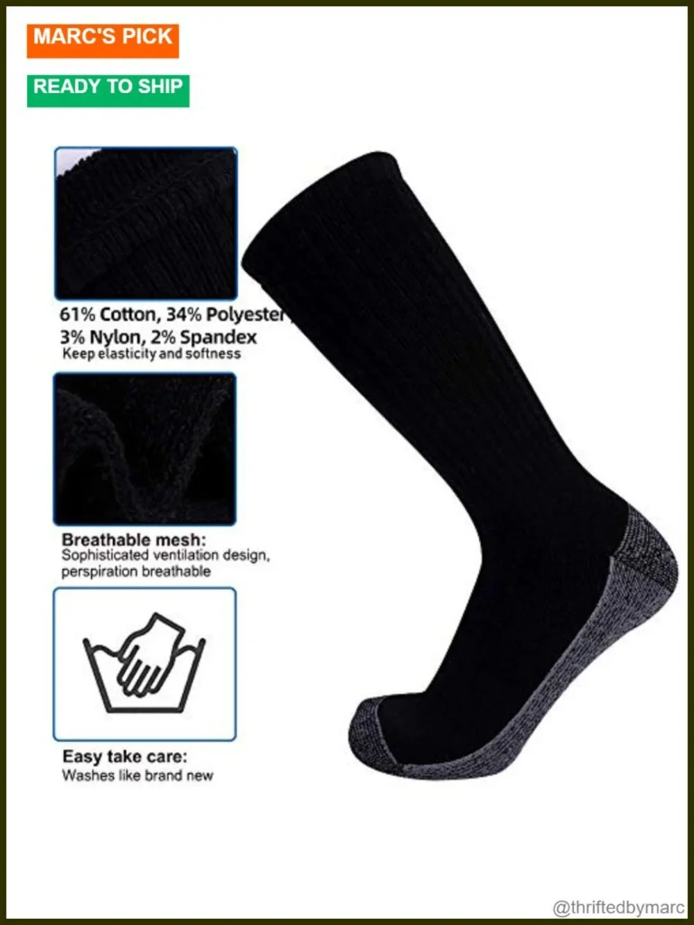 10 Pack Unisex Cotton Moisture Wicking Cushion Crew Socks